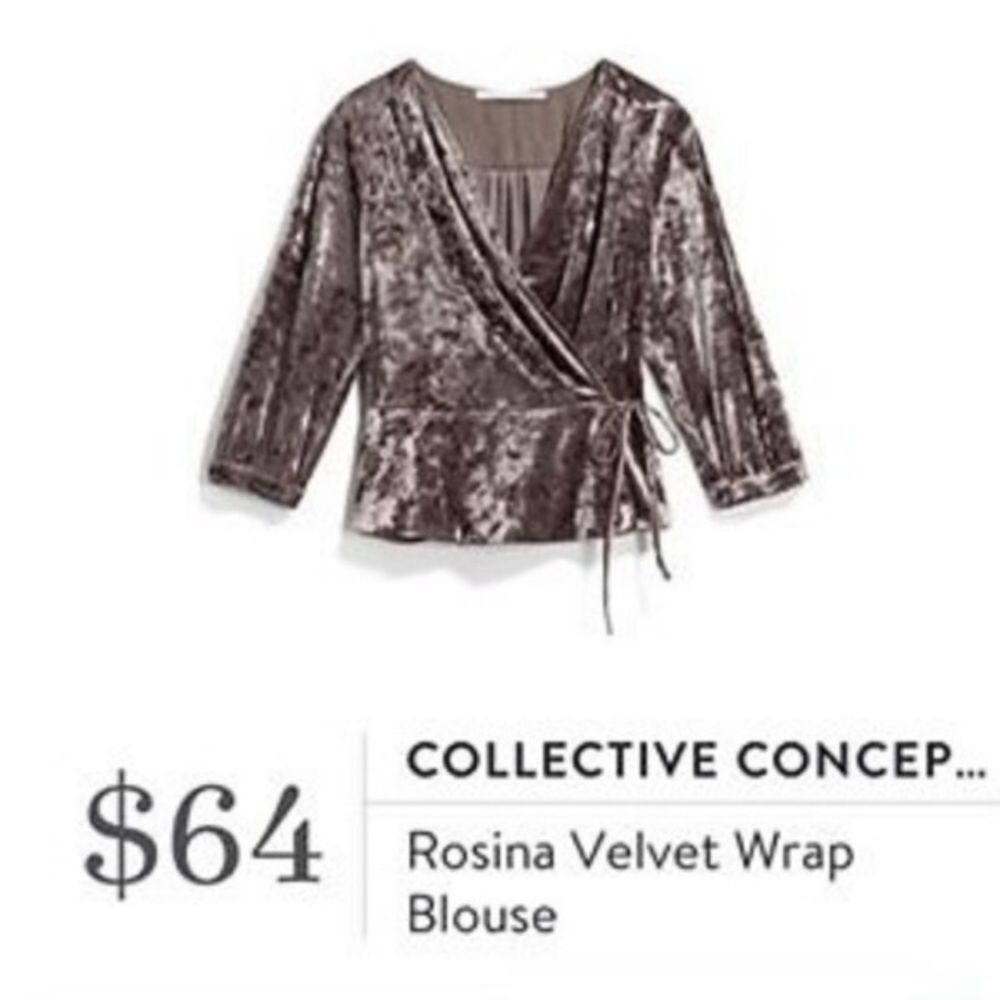 Collective concepts velvet wrap top